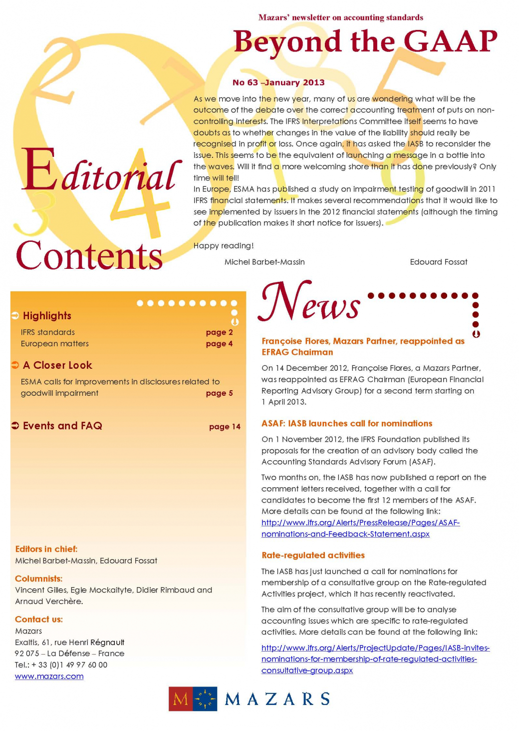 IFRS newsletter January 2013 cover