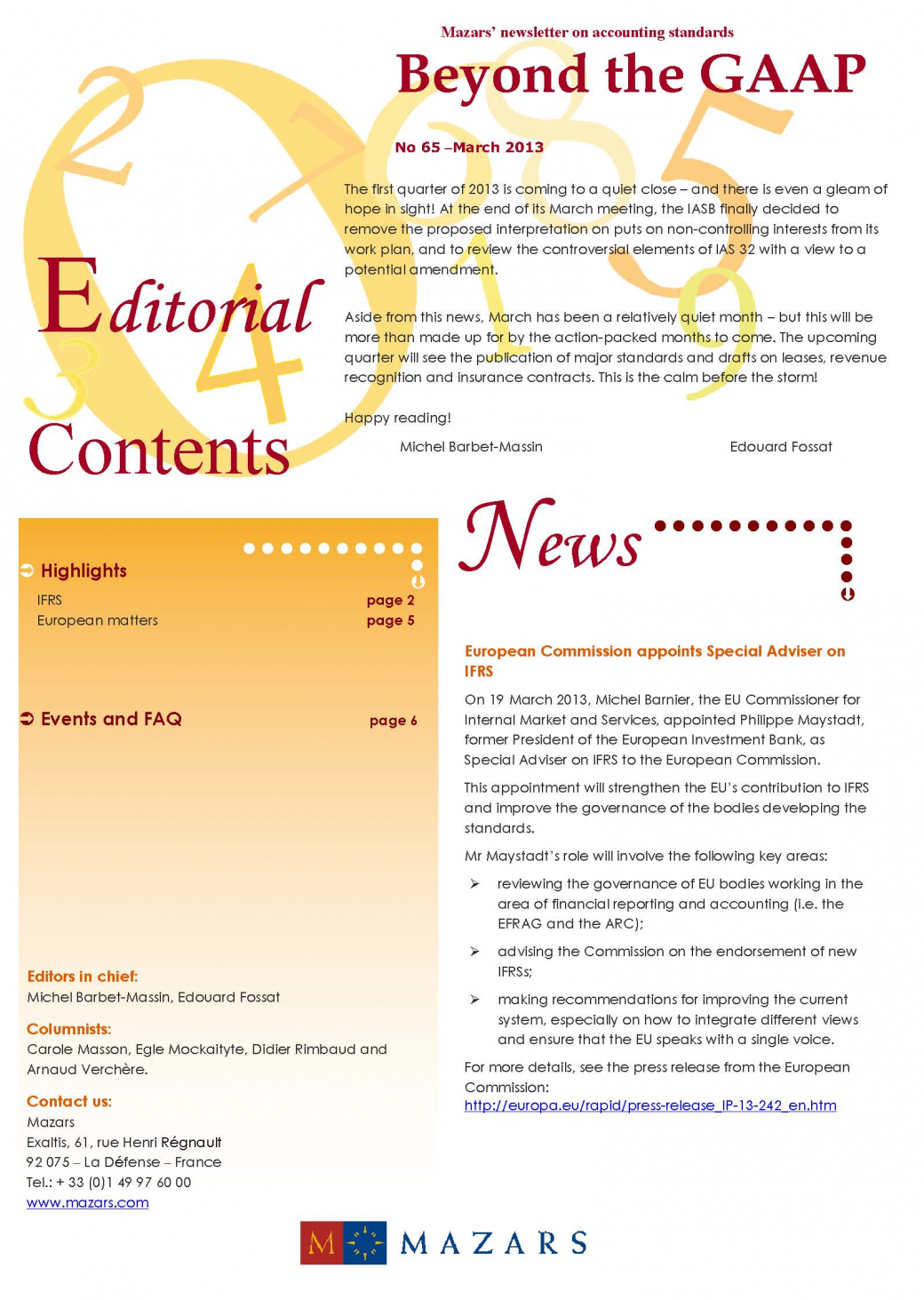 IFRS Newsletter March 2013 cover en